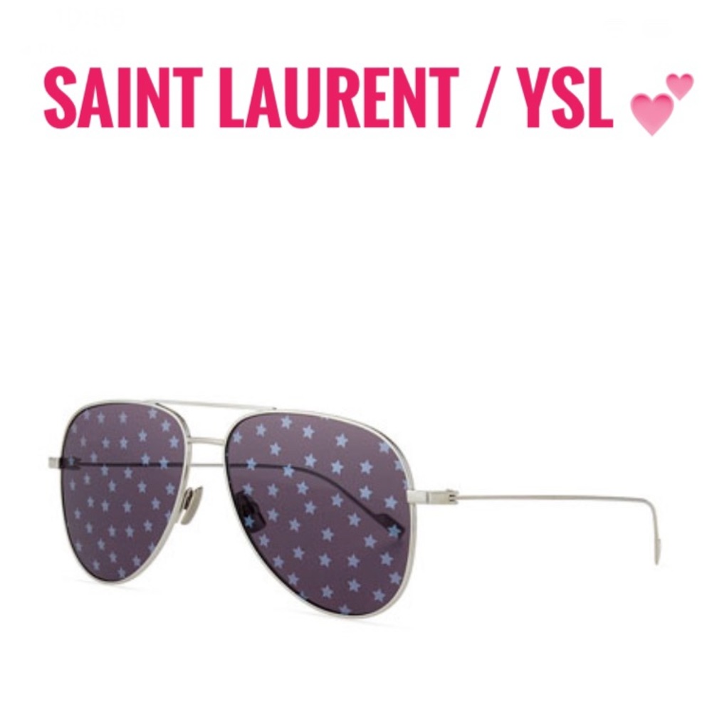 New SAINT LAURENT  YSL Metallic Star Aviators limited edition